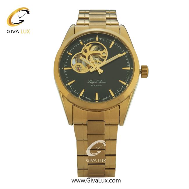 ساعت مچی اورجینال زنانه LdA | لوئیجی د آنا | Luigi d'Ana طلایی | طلایی| مشکی| کد رفرنس 2443